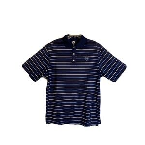 FOOTJOY Mens Shirt Size XL Blue Multi Color Stripe Golf Polo FJ Short Sleeve